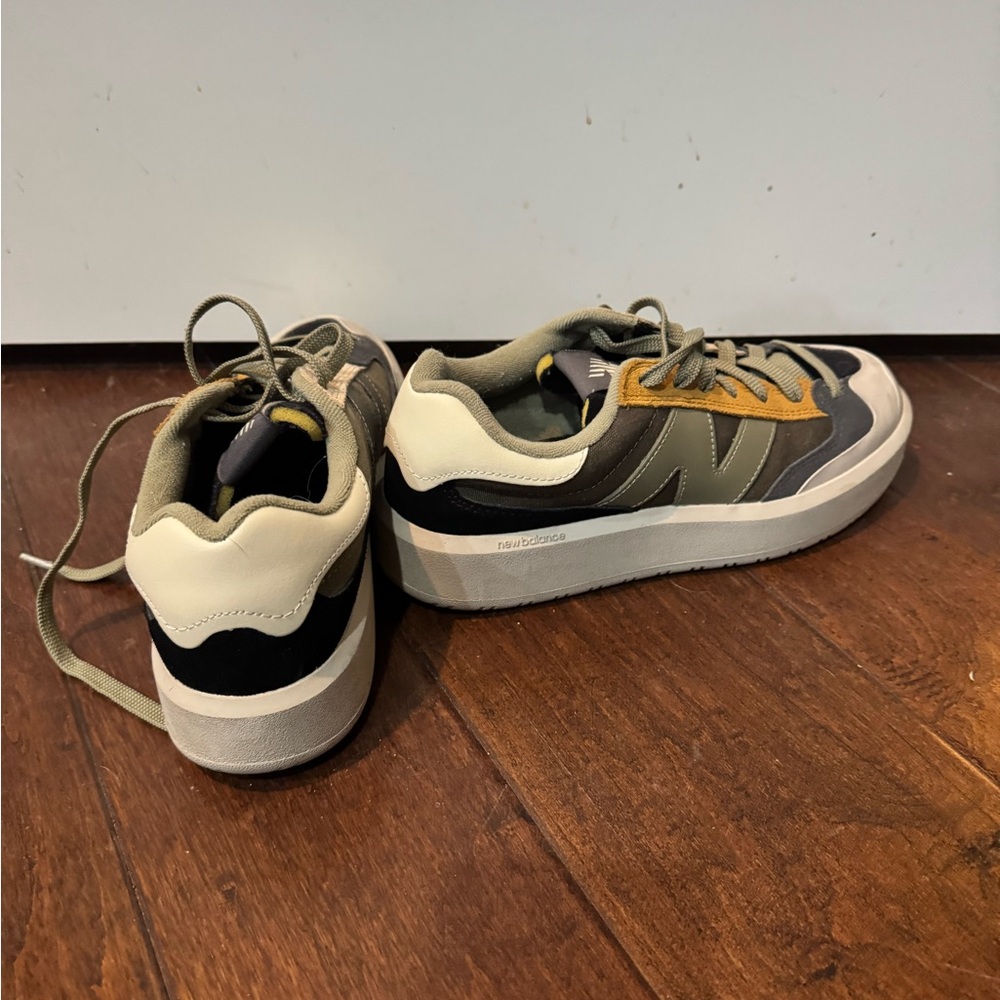 New Balance Green and Cream Chunky Sneakers